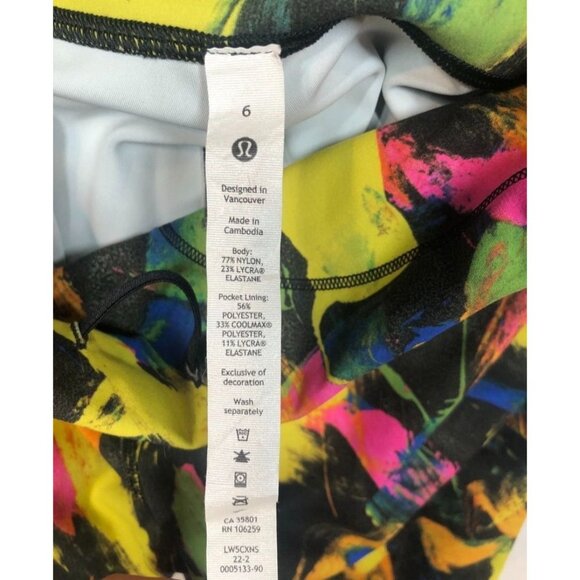 Lululemon Wunder Train High-Rise Tight 25" Undertone Black Multi Neon Women's 6 - Picture 8 of 8